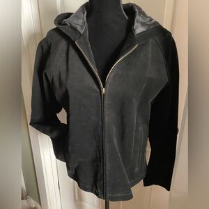 Wilson’s Maxima Suede Leather Black Hooded Jacket